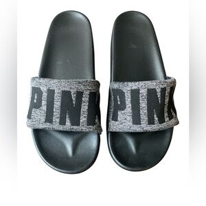 PINK Victoria's Secret Black and Gray Sandals